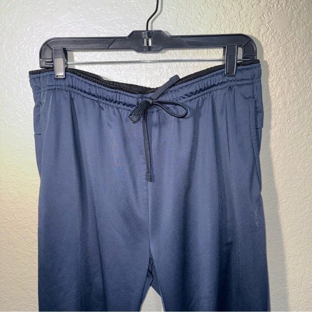 Alive Qwick-Dry Men’s Athletic Pants Size XL Navy & Black Workout Gym